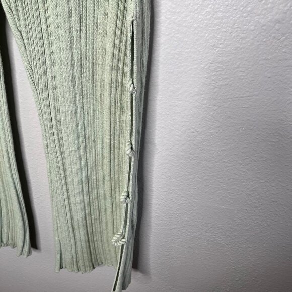 Free People Beach Ribbed Knit Bootcut Pants Slit Side Detail Large - Picture 4 of 12